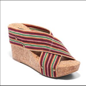 Lucky Brand Miller2 Wedge Cork Sandals Sz 10